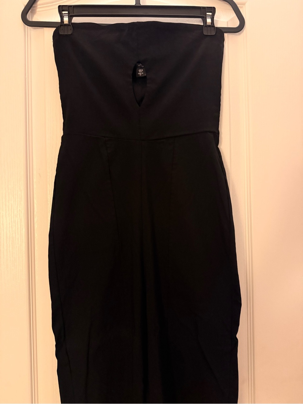 PrettyLittleThing Strapless Black Sheath Jumpsuit